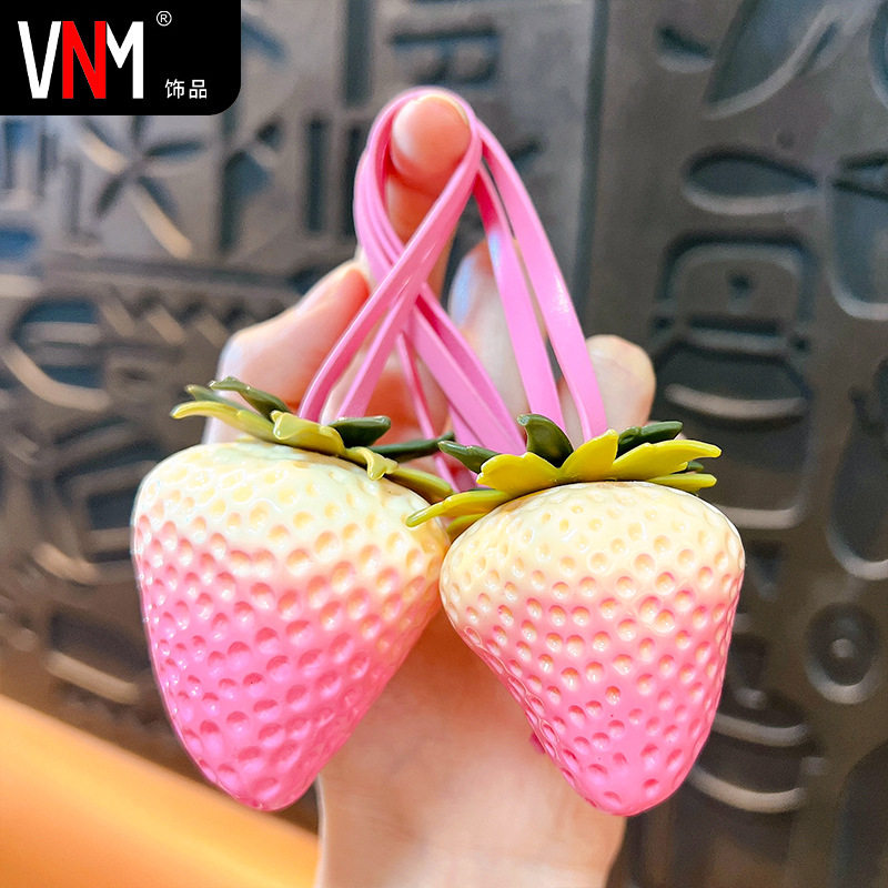 创意仿真奶油草莓钥匙扣女包包挂件水果钥匙链书包挂饰小礼品