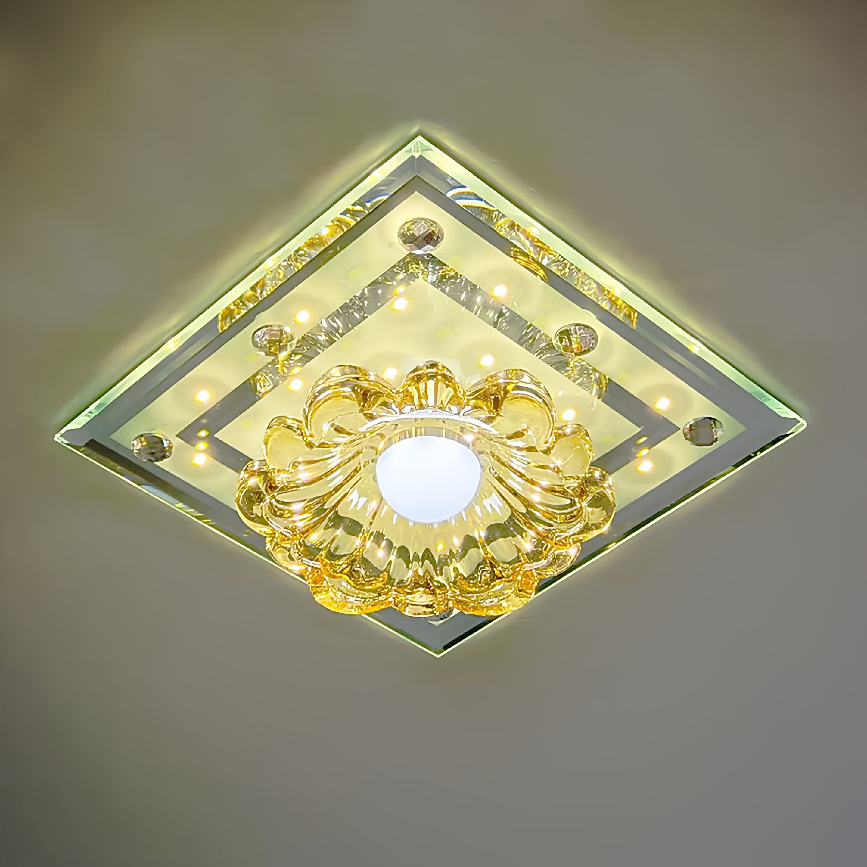 水晶走廊过道灯创意个性入户玄关灯阳台灯方形现代吸顶灯三色灯具,家装灯饰光源,厨卫/阳台/玄关/过道吸顶灯,淘宝优惠券,粉丝福利购,淘宝优惠卷