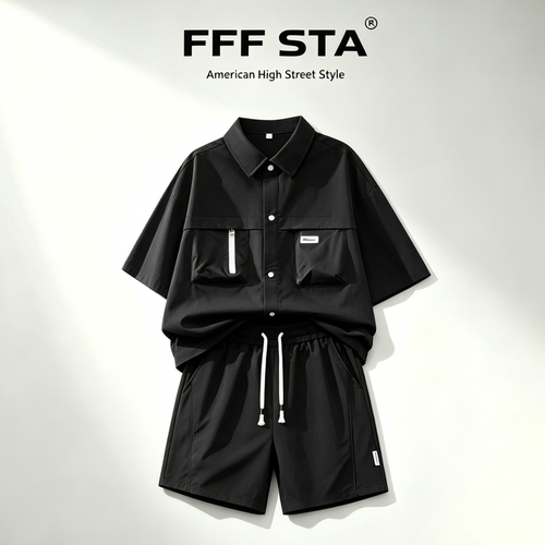 FFFSTA夏季男痞帅大码两件套