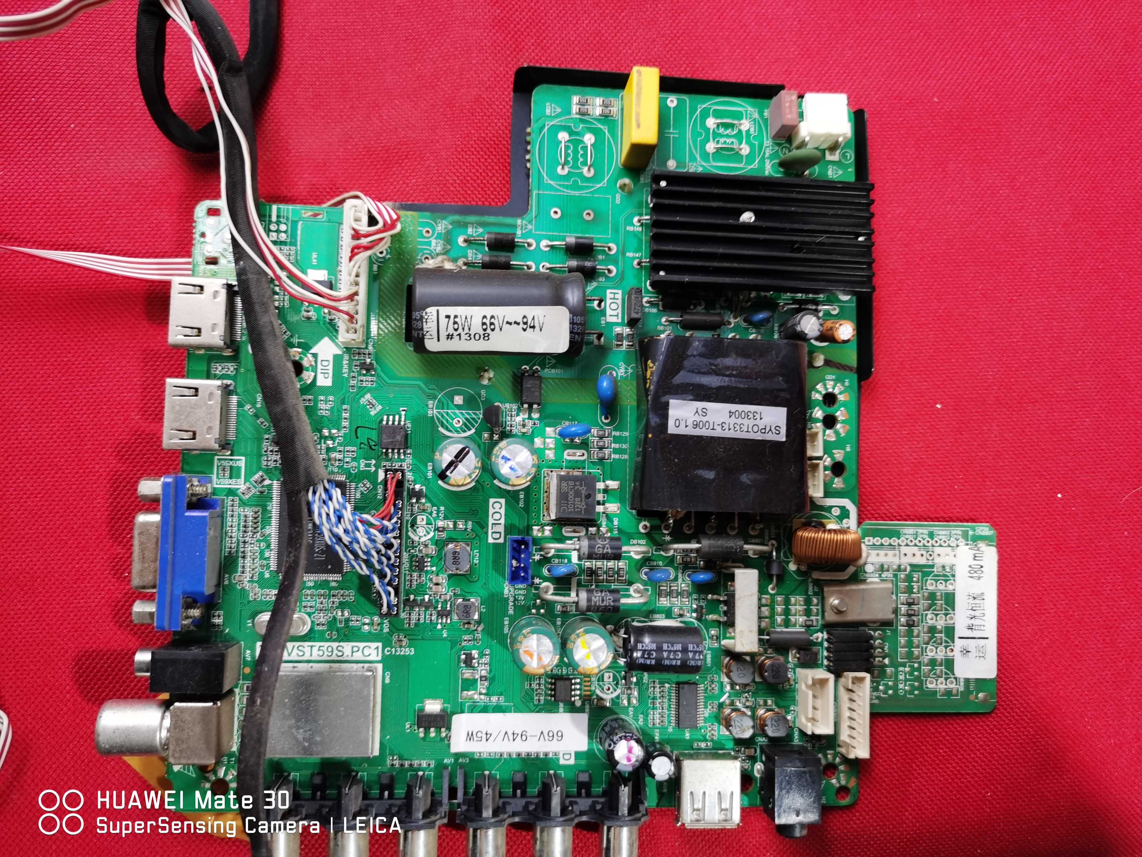 日本索立39寸主板TP.VST69S.PC1  配屏V390HJ1-P02实拍图片