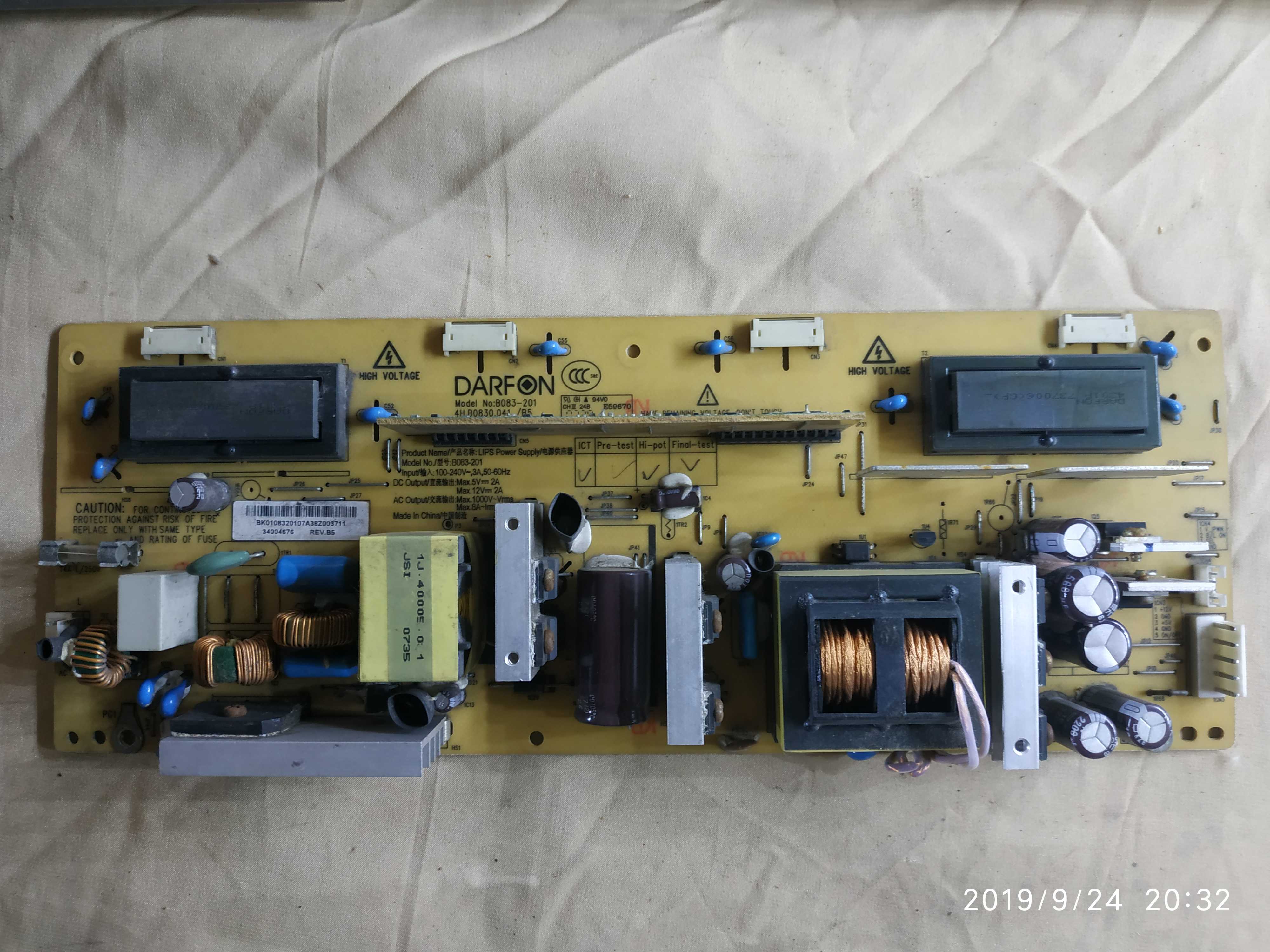 原康佳LC26ES26 LC26CS20电源板34004676 B083-201 4H.B0830.041