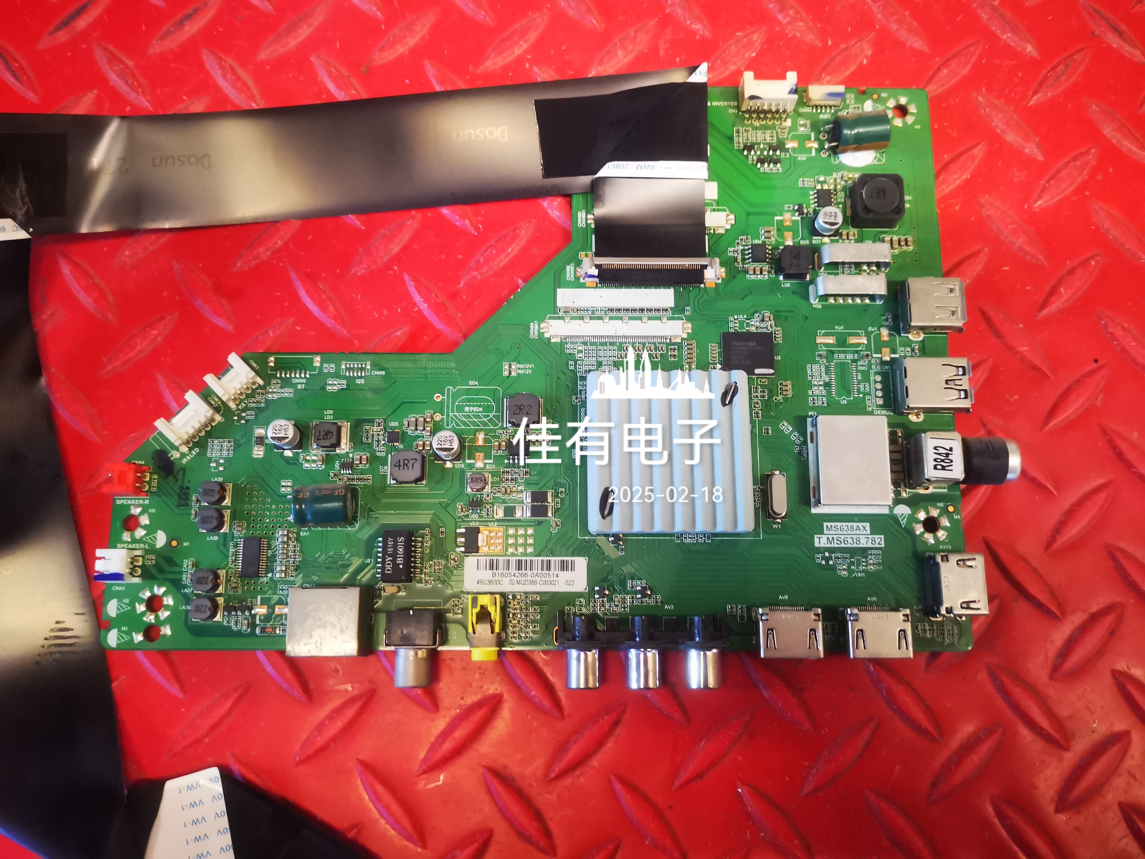 屏线位置原装东芝 49U3600C主板T.MS638.782 MS638AX屏LVU490CSDX