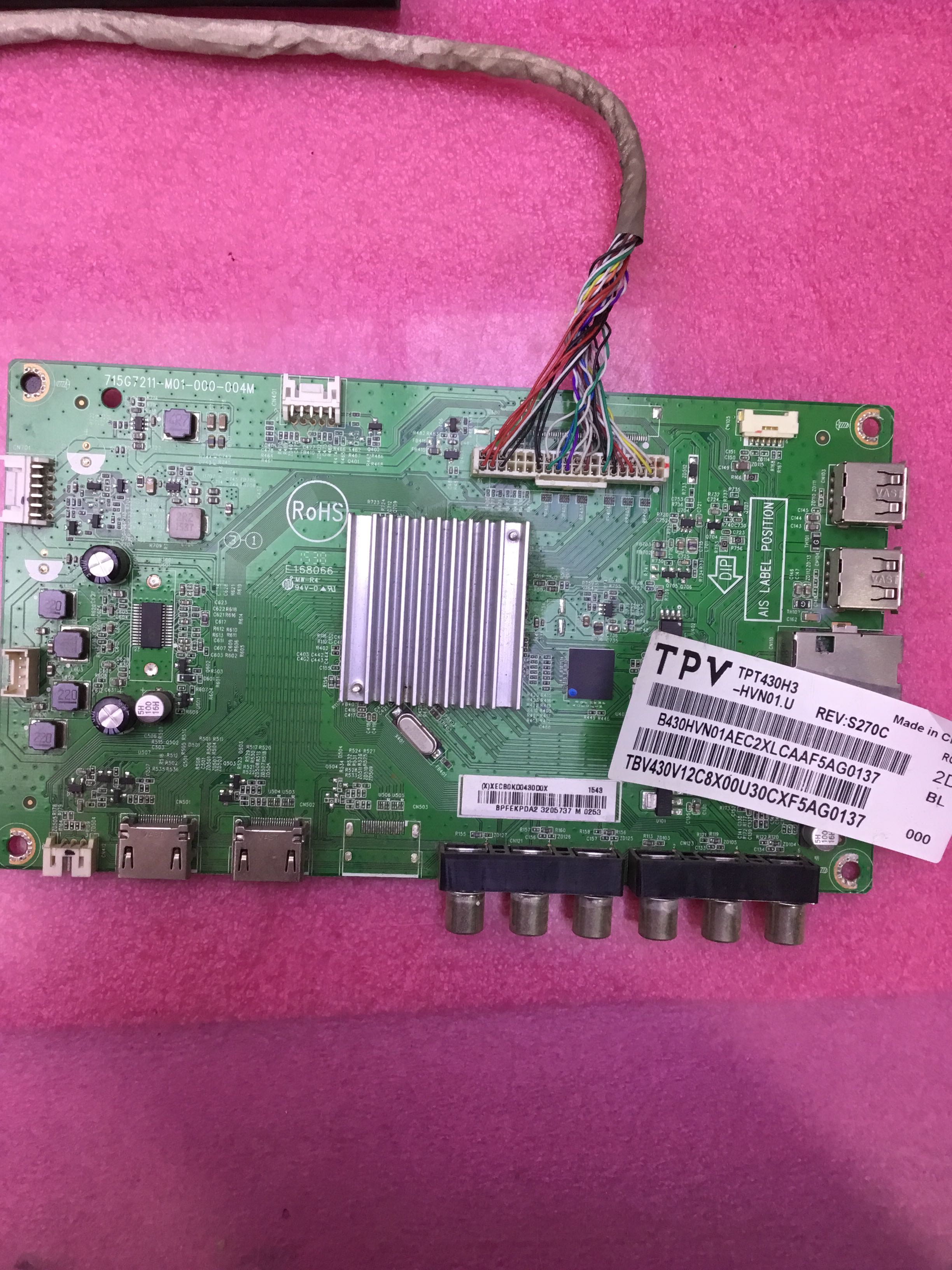 原装测好 AOC冠捷LD43V02S主板715G7211-M01-000-004M 屏TPT430H3