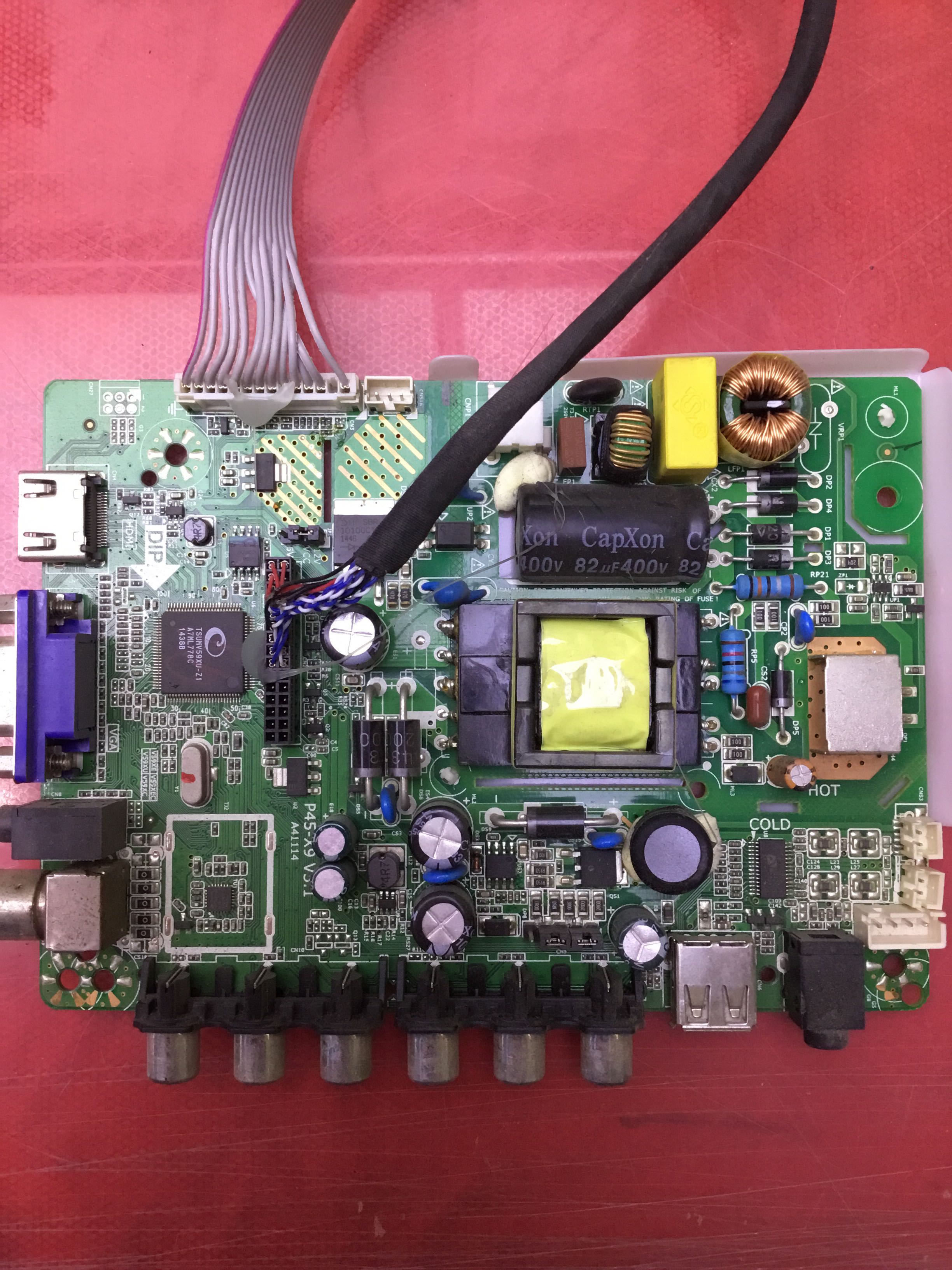 原装上海现代云电HDLED32A8主板P45-X9V3.1配屏T320XVN02.V0