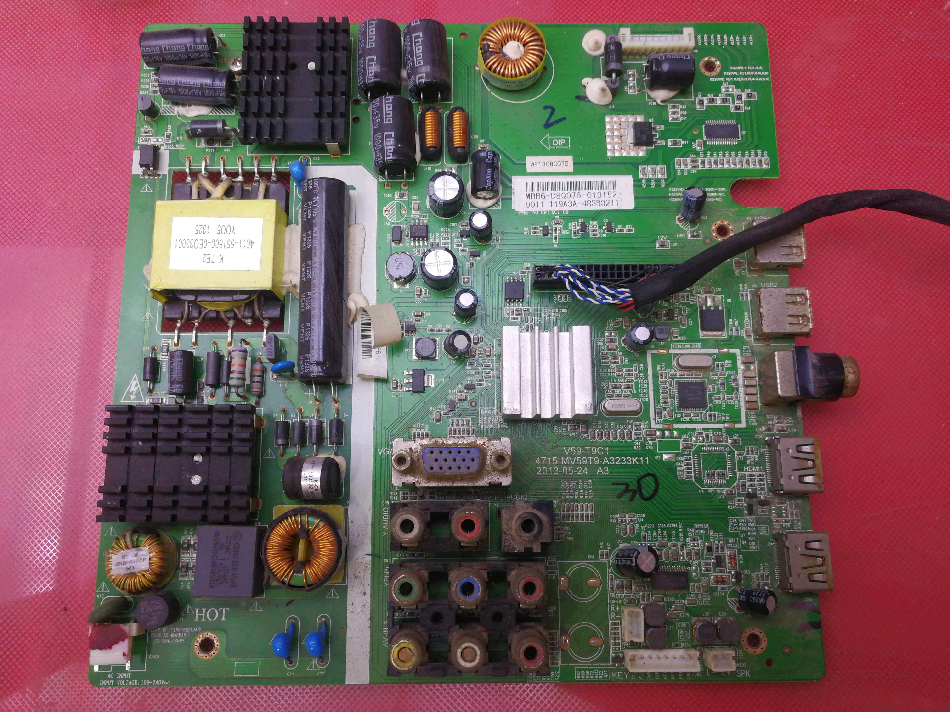 长虹LED32538原装32寸主板4715-MV59T9-A3233K11配屏K320WD3