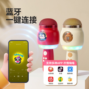 儿童话筒麦克风卡拉ok唱歌音响一体机k歌蓝牙宝宝早教玩具
