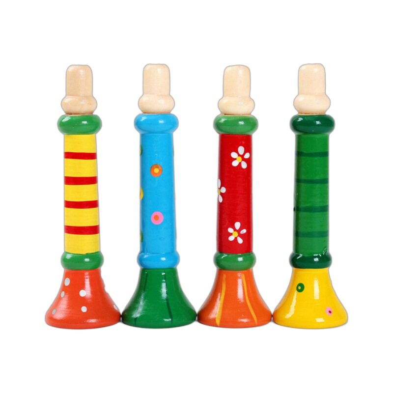 儿童乐器木制小喇叭笛子玩具木质吹奏口哨12个月婴儿早教益智音乐