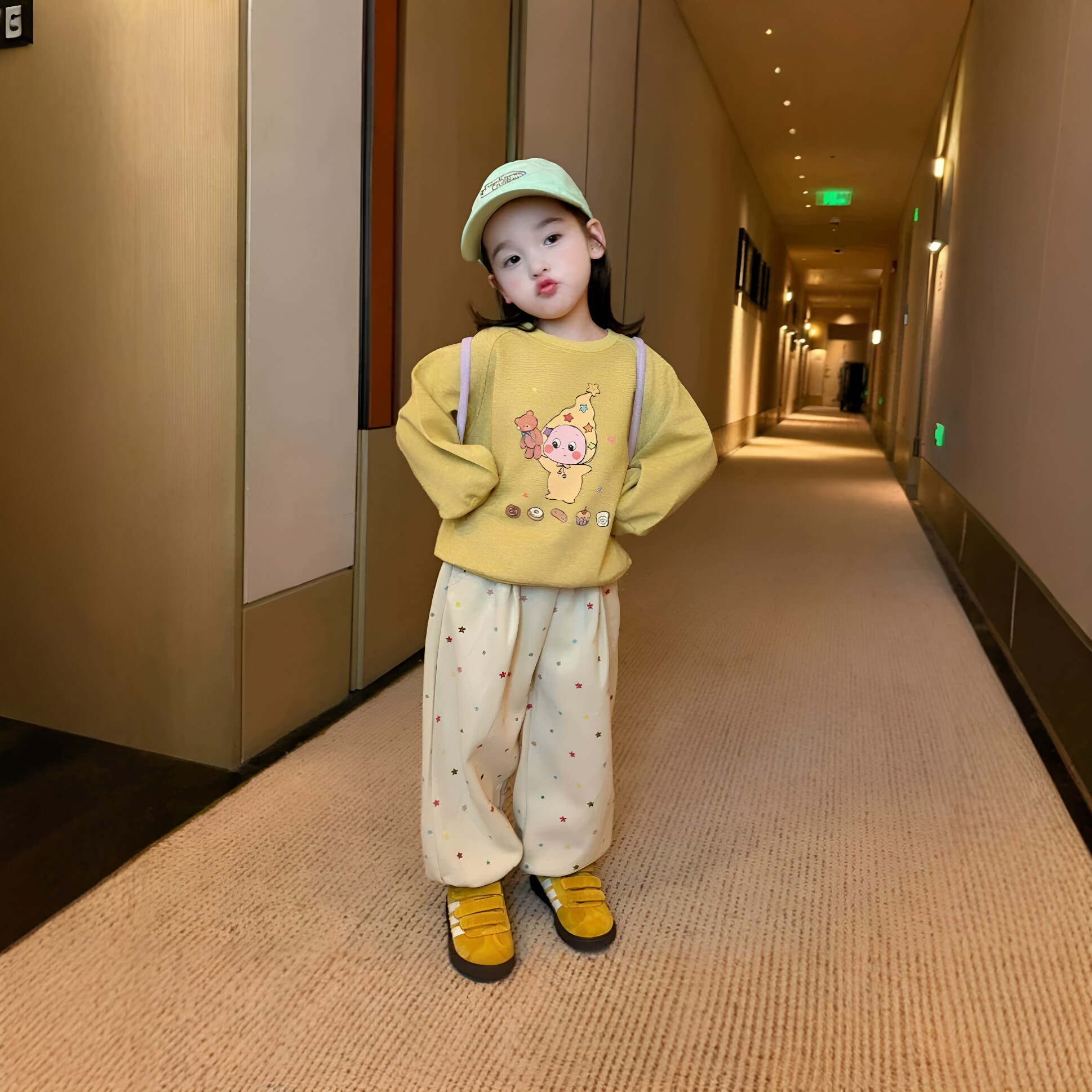 女童秋季新款卡通卫衣两件套
