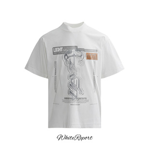 机能风短袖 WhiteReport 原创设计美式 Weave T恤字母科技感 Tech