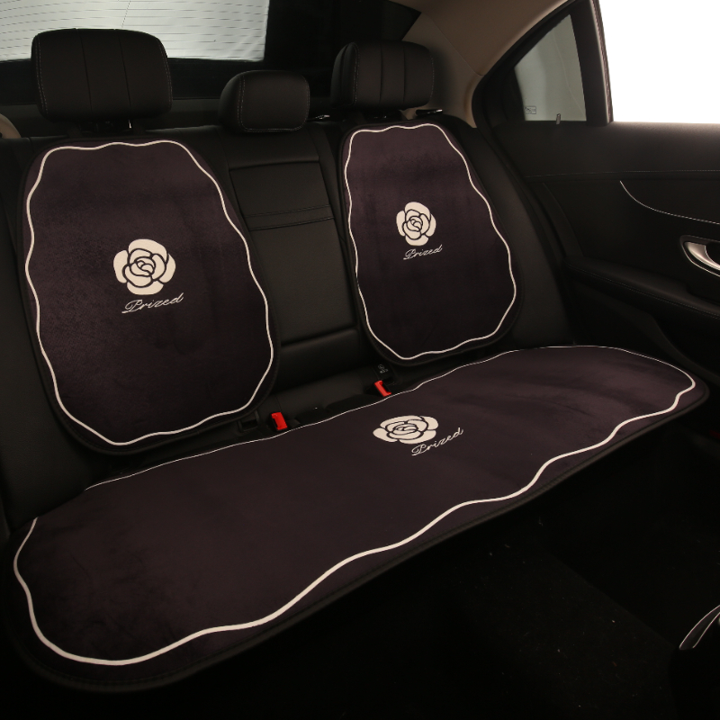 汽车坐垫冬季毛绒网红座垫保暖加绒加厚座椅套新款半包单个座套女