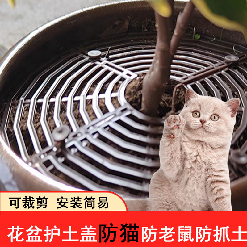 花盆防猫神器护土盖防猫抓保护罩