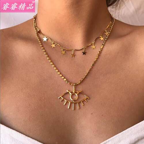 New pendant multi-layer necklace Exaggerated clavicle chain