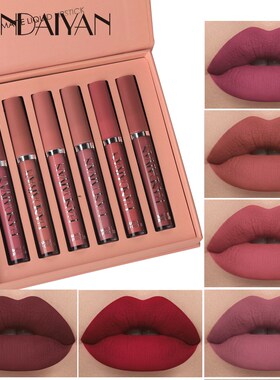 6Pcs/set Matte Lip Gloss Set Liquid Lipstick 唇彩套装