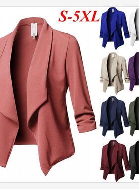 Women Solid Blazers Cardigan Coat Long Sleeve blazer jackets