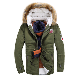 棉衣Mens fur collar hoody jacket winter Wool hooded Jackets