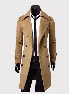 Wool Jacket Windbreaker Men's Overcoat Cashmere Trench Coats