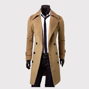 Wool Jacket Windbreaker Men's Overcoat Cashmere Trench Coats