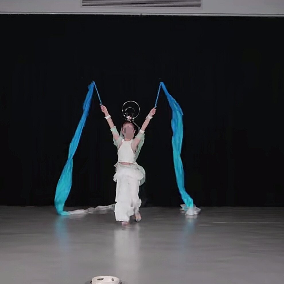 引幻妙音儿童舞蹈长绸彩带真丝飘带棒古典舞飞天敦煌舞彩绸定做