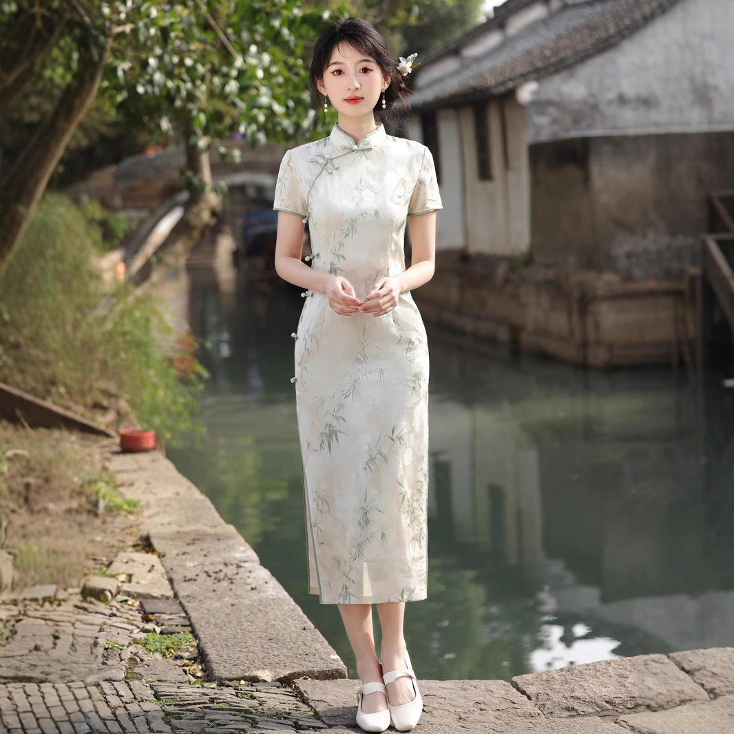 年轻款气质优雅送考旗袍 夏季新中式短袖高级感改良旗袍连衣裙