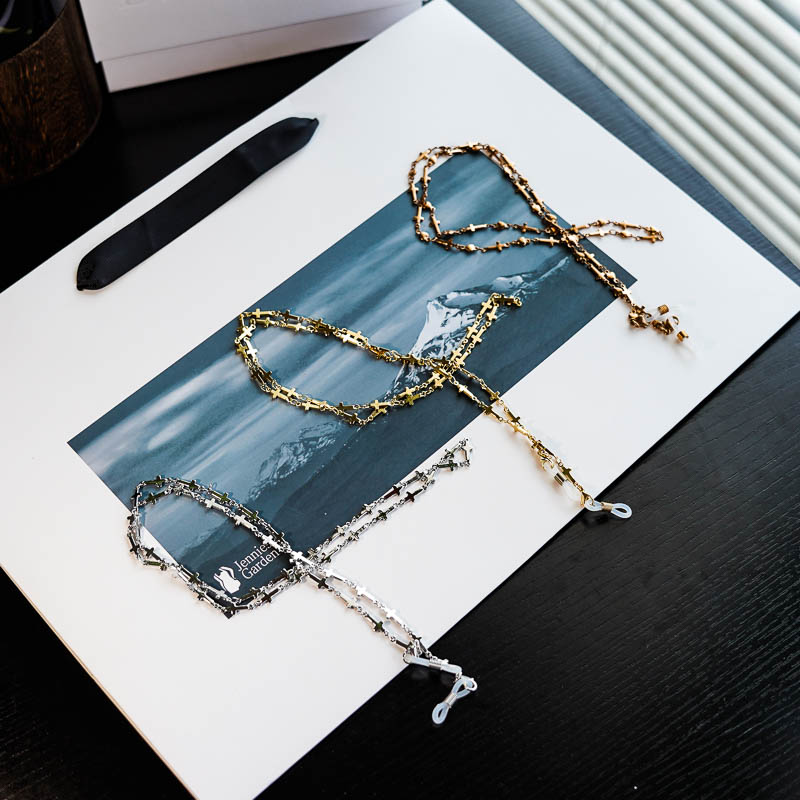 眼镜链女挂脖钛钢十字架太阳眼睛链挂绳男女墨镜链子防丢眼镜配件