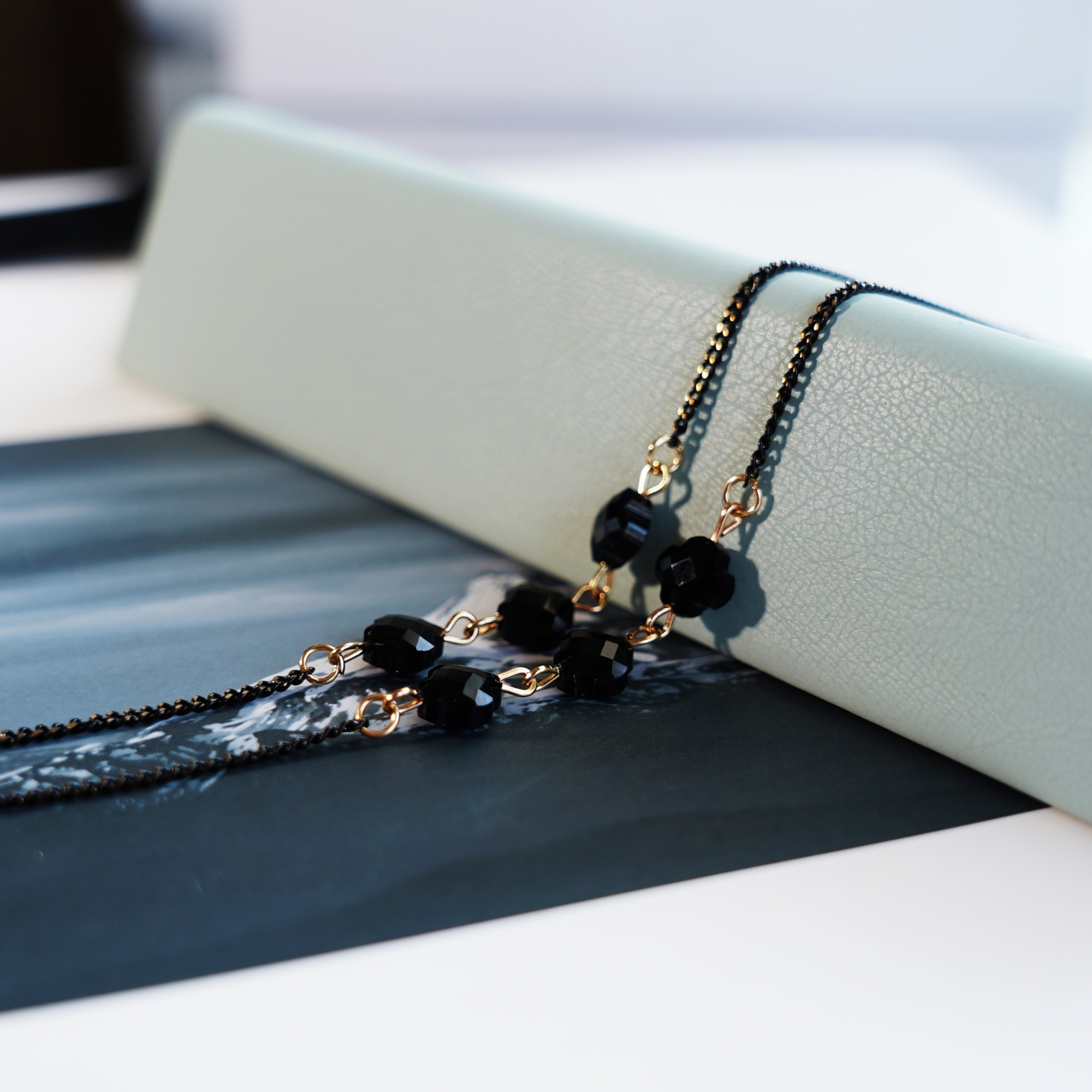 韩版水晶四叶草创意眼镜链