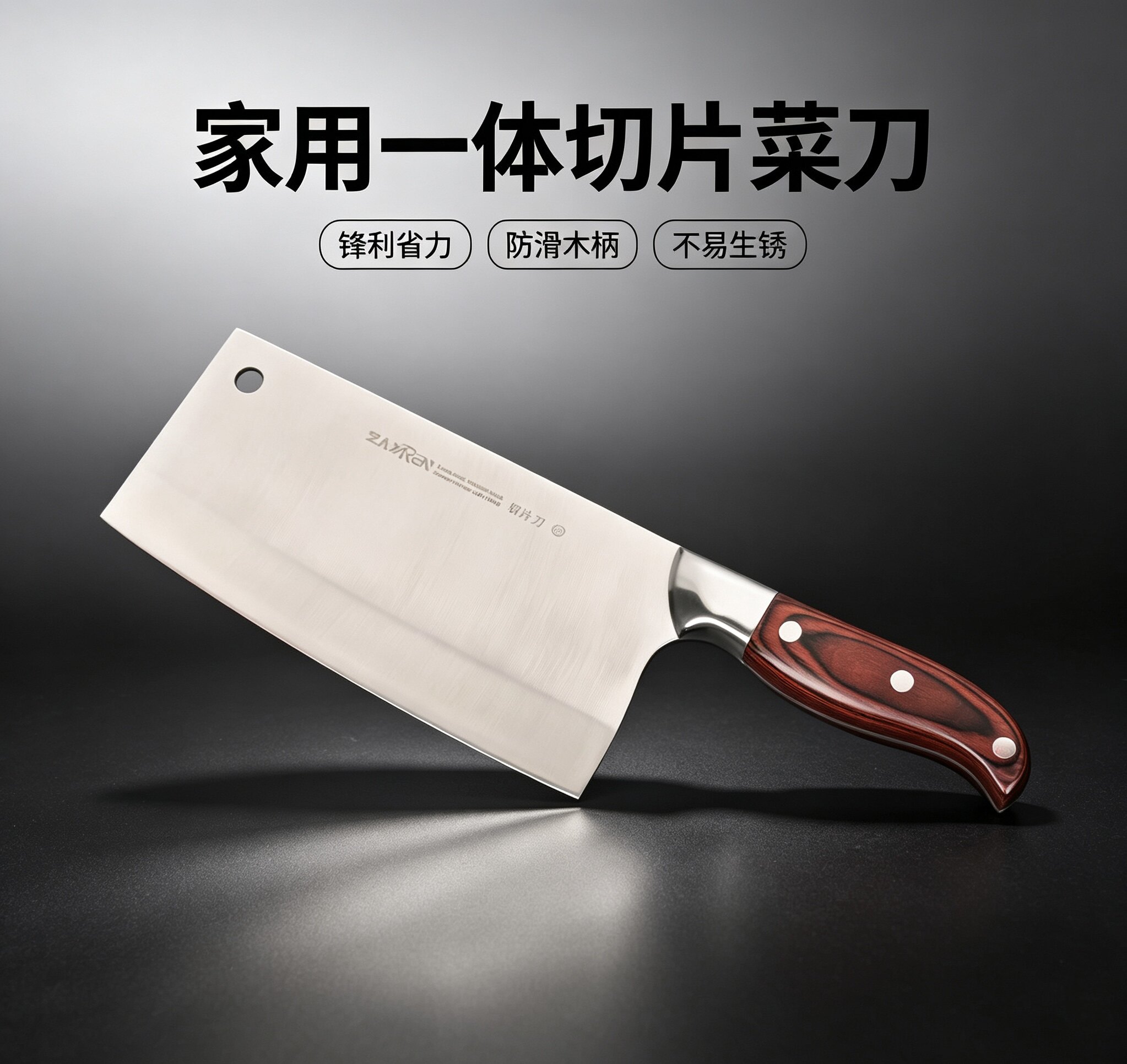 艺人菜刀5cr铬切片013龙水官方旗舰厨师大足正品锻打不锈钢厨刀