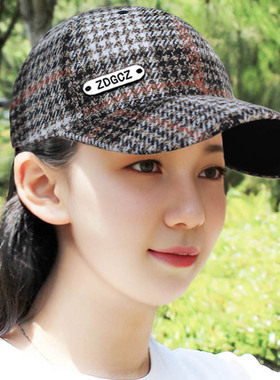 帽子女户外洋气百搭鸭舌帽春秋新款棒球帽显脸小可调节防晒遮阳帽