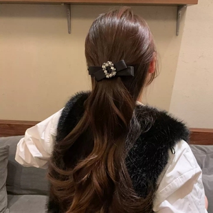 爆闪方钻蝴蝶结香蕉夹女高级感马尾夹竖夹气质半扎发头饰发夹发饰