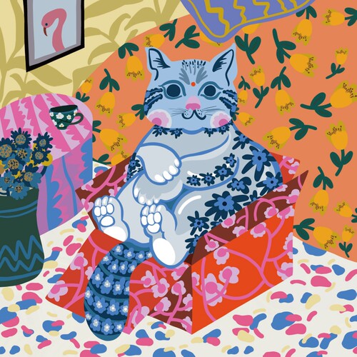 《Fickle Kitty In Love5》限量版画 亚克力外框 25x25厘米