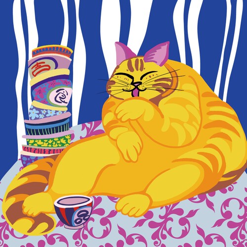 《Fickle Kitty In Love4》限量版画 亚克力外框 25X25厘米