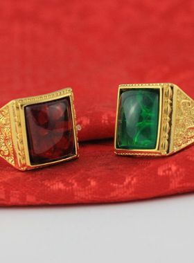 仿黄金戒指大男戒开口久不褪色