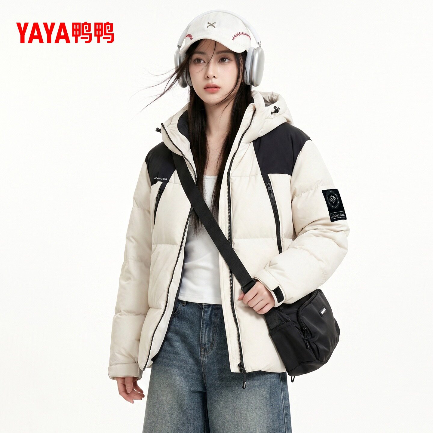 鸭鸭女款羽绒服2026新品时尚百搭日常舒适潮流保暖短款鸭绒外套Y