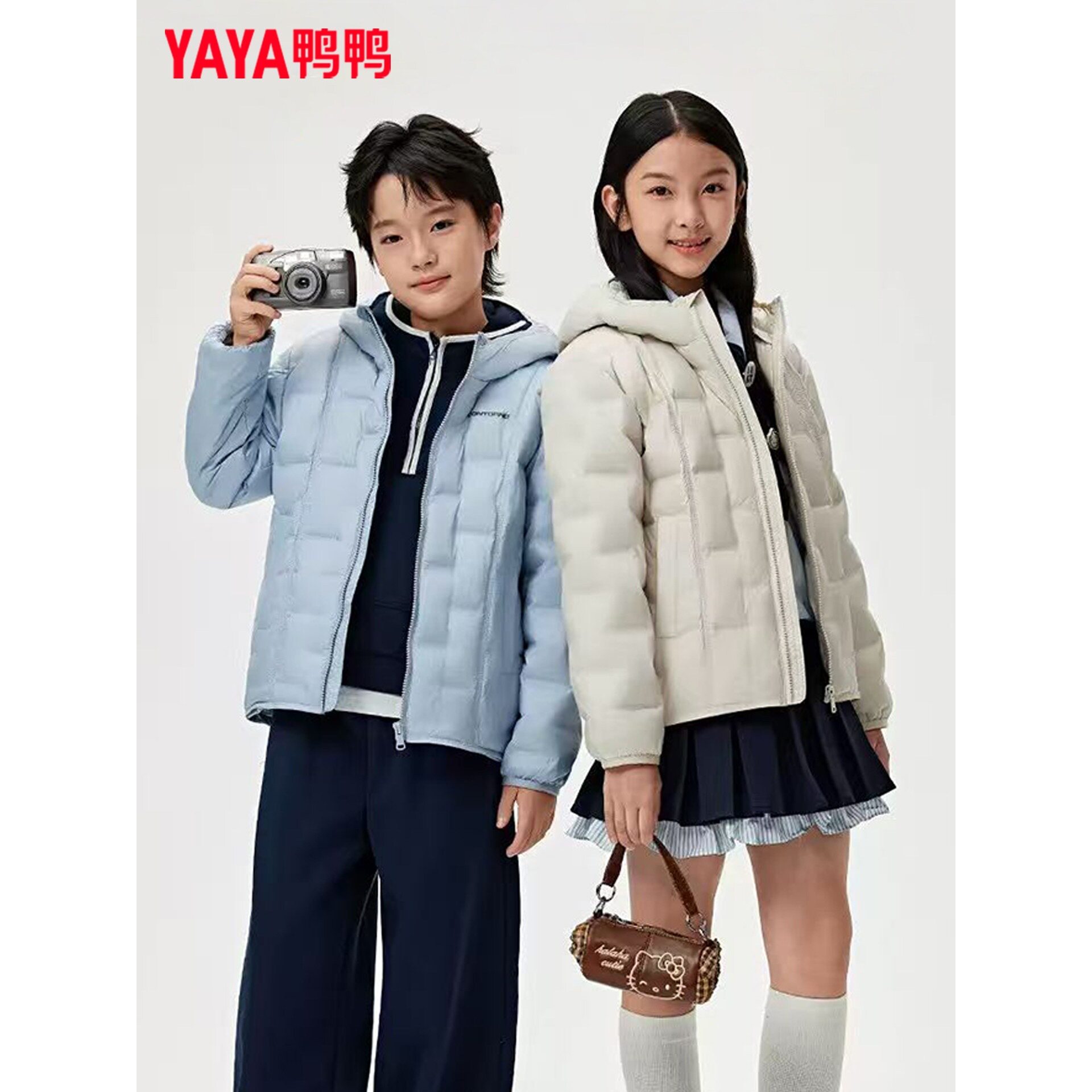 鸭鸭童装羽绒服2026秋冬新款轻薄男女中小童学生防寒保暖鸭绒外套