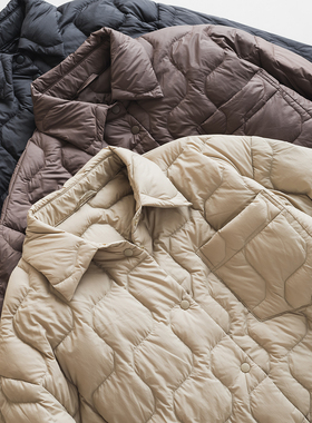 轻若无物！宽松慵懒衬衫羽绒服！90白鸭绒休闲廓形中长冬外套25新