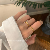 不掉色冷淡风钛钢戒指女 简约小众时尚 忍冬HONEYSUCKLE 时间无尽