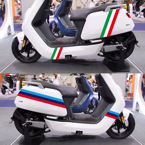 摩托车贴纸小牛车贴电动车身拉花三色装饰贴防剐蹭遮盖划痕车身贴