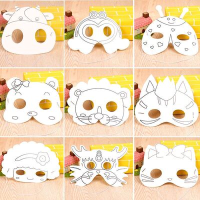 卡通动物面具空白涂鸦脸谱