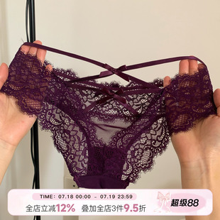 森日和葉純欲蕾絲2025新款 女性感鏤空設(shè)計女士三角褲 薄款 透氣 內(nèi)褲