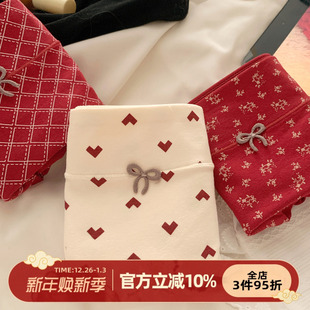 女三角裤 女10A纯棉抗菌裆2026新款 红色本命年小平角内裤 森日和叶