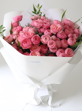 三茶花事成都同城鲜花速递33支玫瑰花束52011粉玫瑰花束