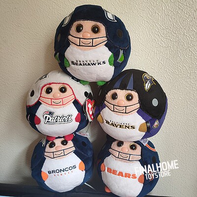 圆球乌鸦毛绒玩具公仔