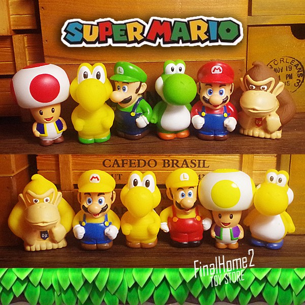 正版散货 超级马里奥兄弟 水管工 库巴 耀西 摆件模型公仔玩具