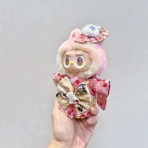 日系盲盒马卡龙狐狸衣服套装和服坐坐派对labubu三代娃衣搪胶