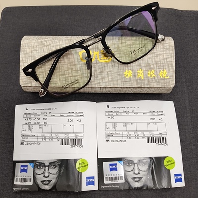 蔡司智锐定制镜片钻立方铂金膜防蓝光膜单光数码型亚洲版近视超薄