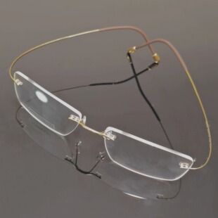 诗林德乐纯钛无框眼镜男深圳实体配近视防蓝光超轻无边框眼镜架女