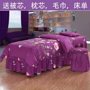 Khăn trải giường cotton đẹp Hàn Quốc bốn bộ kiểu massage châu Âu - Trang bị tấm