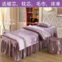 Thẩm mỹ viện cung cấp làm đẹp giường bao gồm bốn bộ massage cơ thể duy nhất massage đơn đặc biệt bộ giường đơn tùy chỉnh đơn giản - Trang bị tấm mẫu ga giường spa