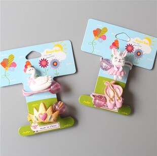 外贸原单儿童头饰女孩发绳天鹅皇冠皮筋宝宝小兔子舞鞋女童扎辫子