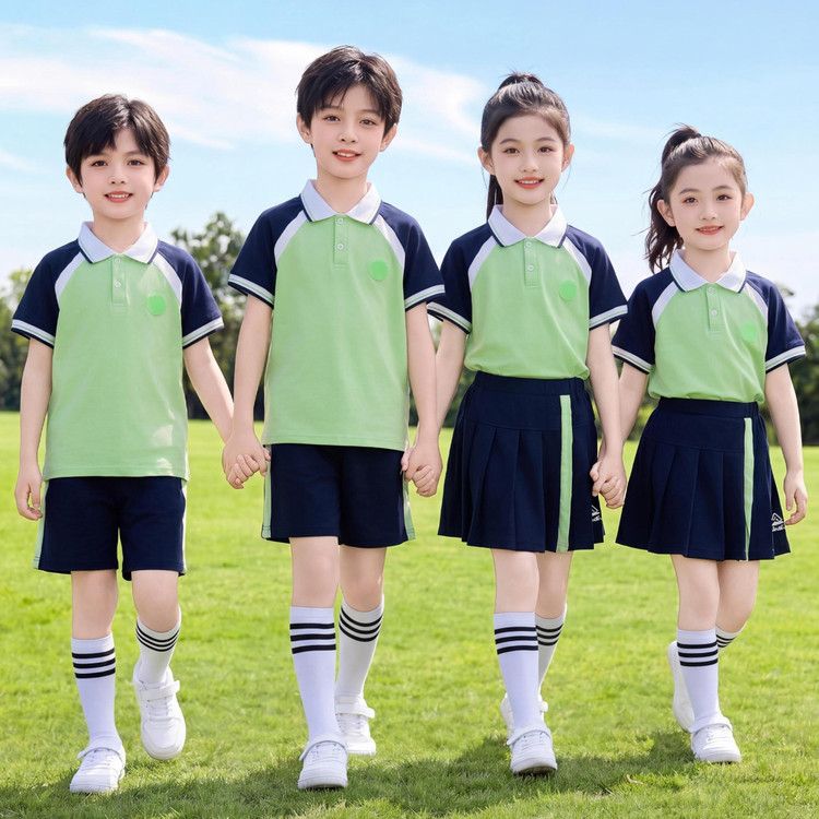 辽宁鞍山校服/校服定制学院风套装短袖中大儿童可定制图片