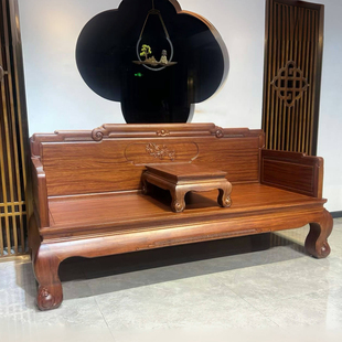 罗汉床实木中式沙发床菠萝格金花梨酒店茶楼仿古家具简约禅意床榻
